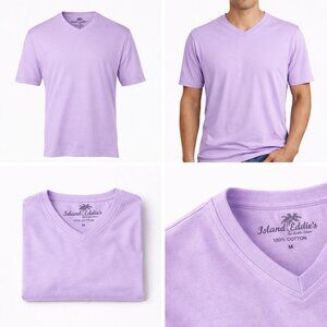 Island Eddie’s Luxury V-Neck T-Shirt | Men’s Small - X-Large | Light Purple